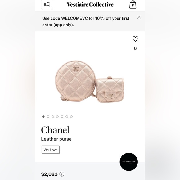 NEW CHANEL MATELASSE COCO MARK YEAR CHAMPAGNE GOLD LAMBSKIN COIN/AIRPODS CASE - Picture 15 of 16